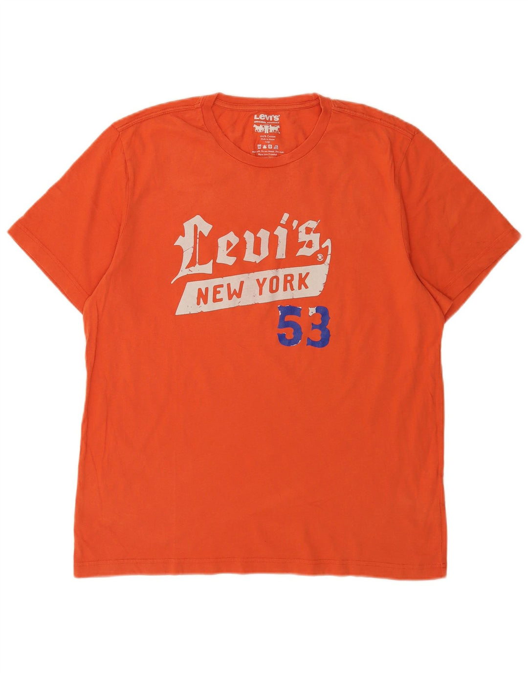 Levi's muška velika narančasta pamučna majica s grafičkim motivima