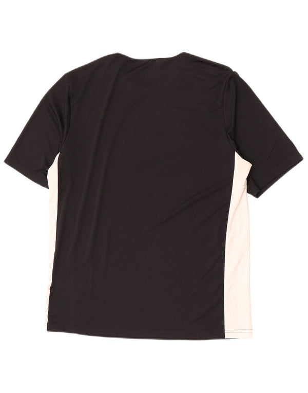Adidas Boys Aeroready T-Shirt Top 15-16 Years Black Colourblock Poliester
