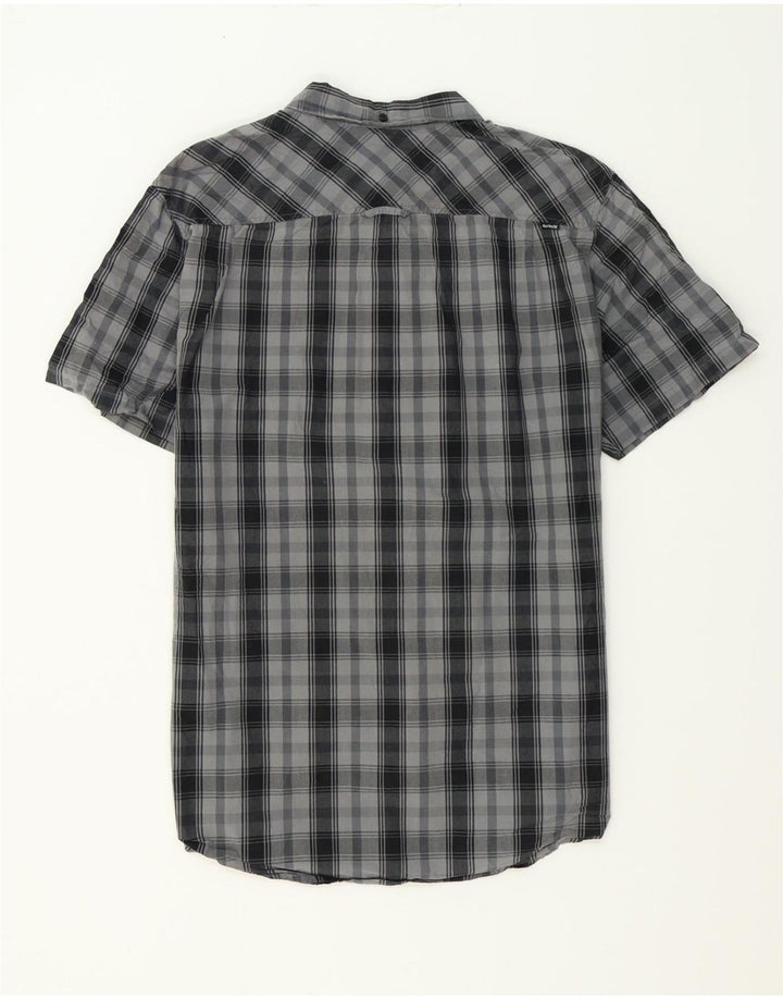 HURLEY Mens Short Sleeve Shirt Large Grey Check Cotton Vintage Hurley and Second-Hand Hurley from Messina Hembry 
