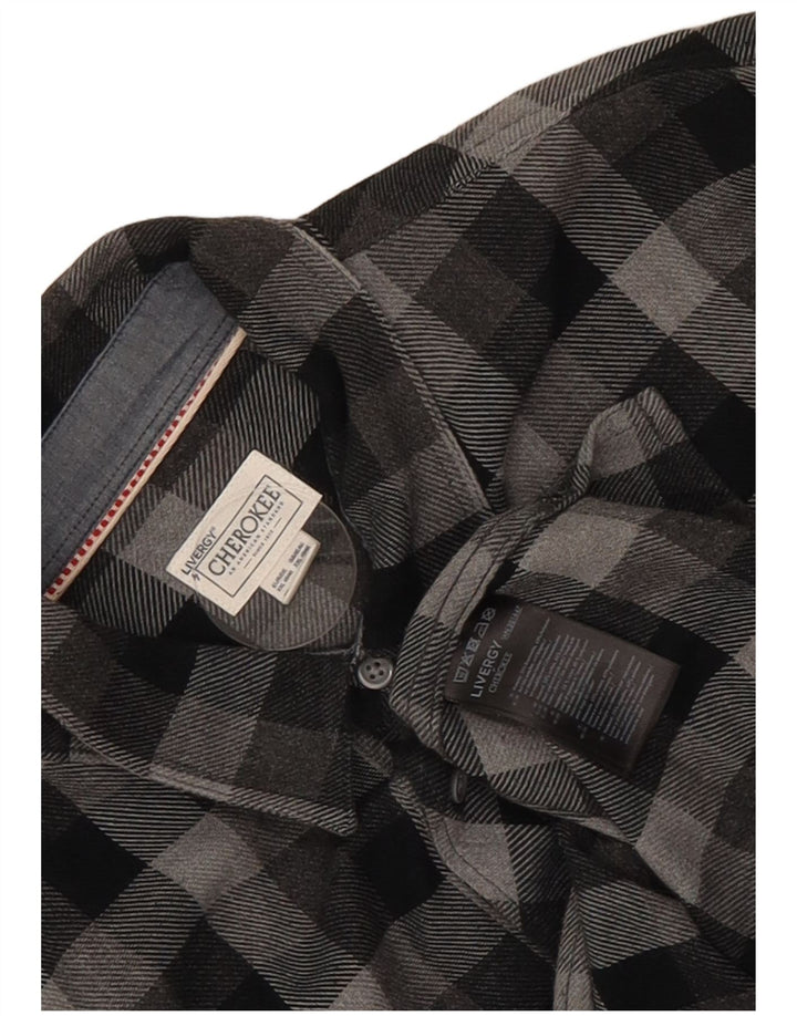 Cherokee muška flanelska košulja 2XL sivi karirani pamuk