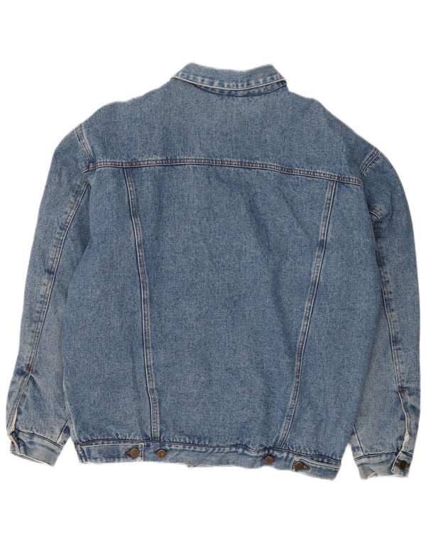 Vintage muška traper šerpa jakna UK 40 Large Blue