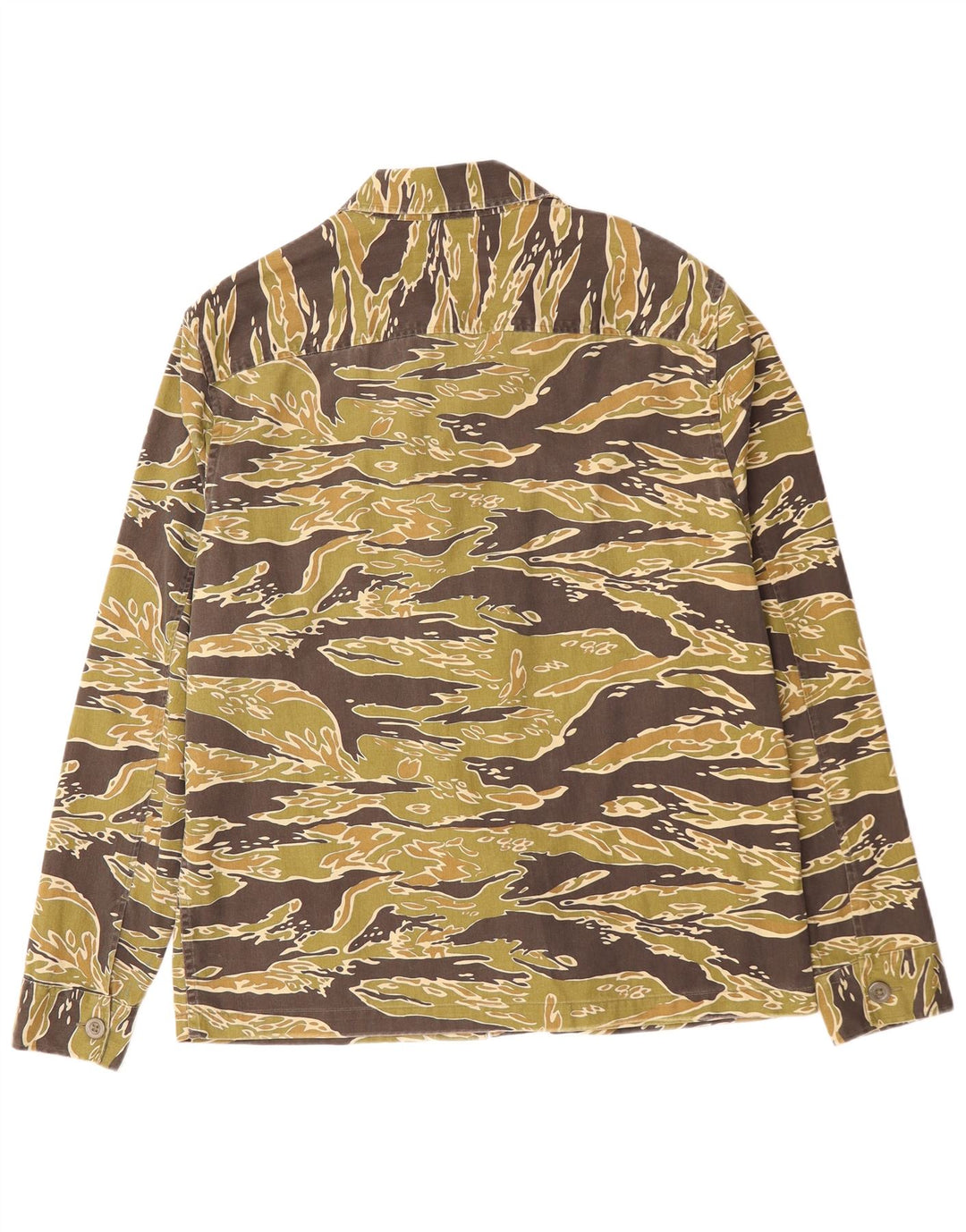 ALL SAINTS Muška košulja opuštenog kroja, srednji kaki kamuflažni pamuk