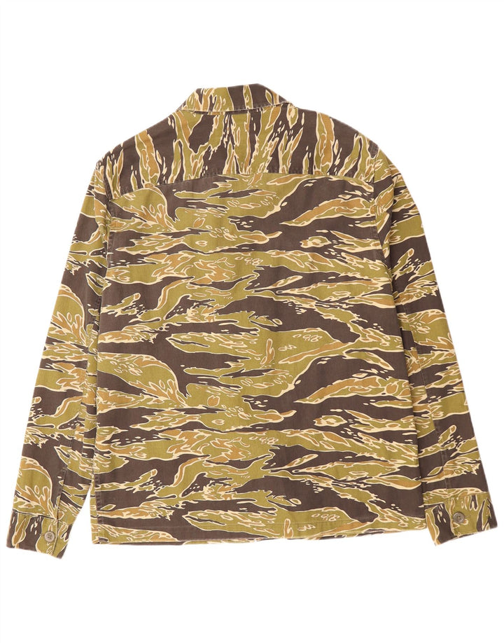 ALL SAINTS Muška košulja opuštenog kroja, srednji kaki kamuflažni pamuk