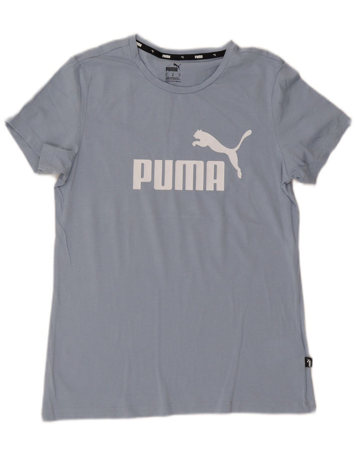 Puma ženska majica kratkih rukava s grafičkim motivima UK 12 srednje plavi pamuk