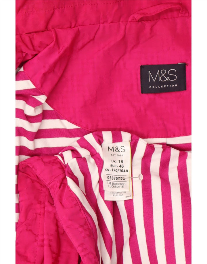 Marks & Spencer ženska kišna jakna s kapuljačom UK 18 XL ružičasti poliester