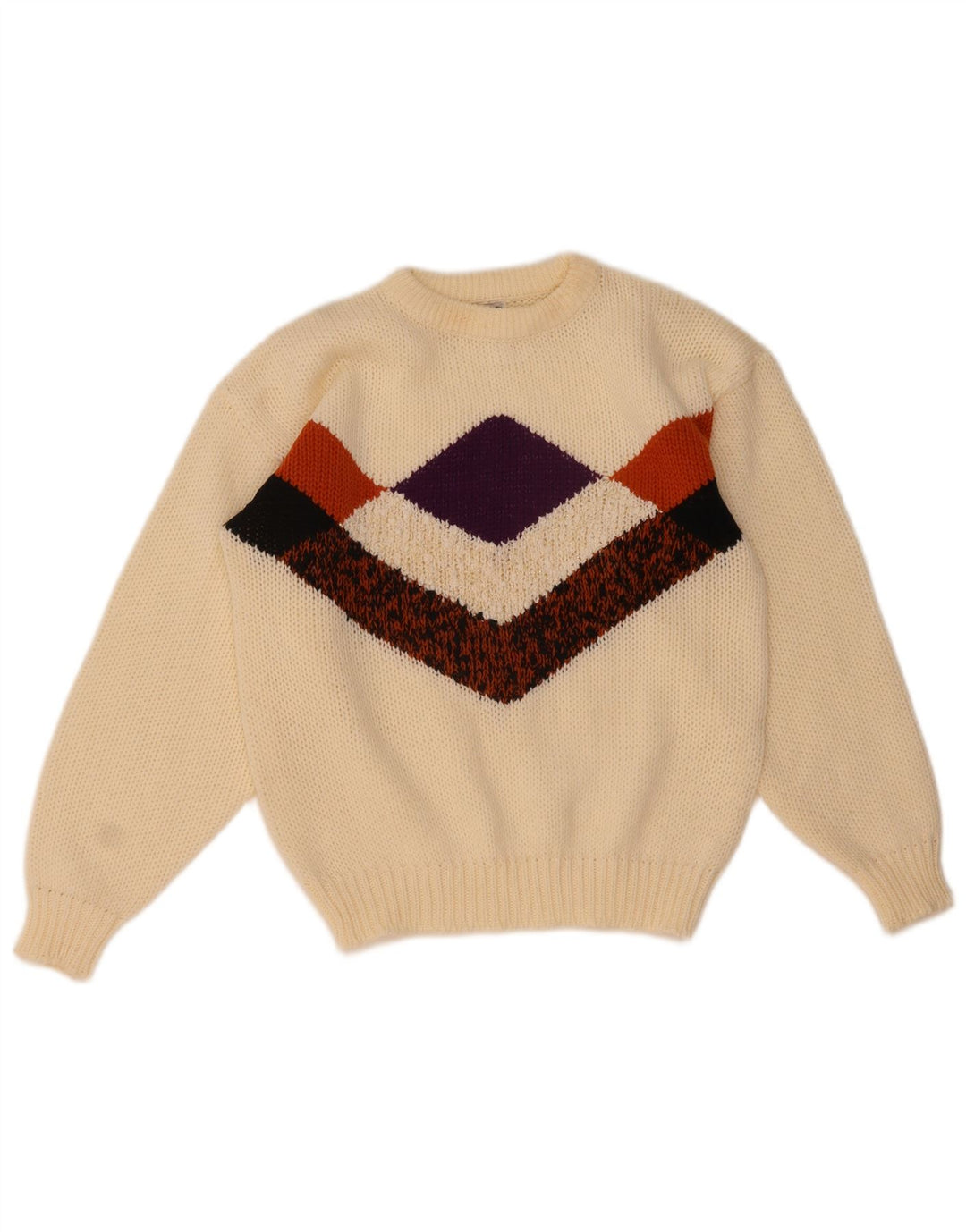 C&A ženski džemper s okruglim izrezom EU 40 Medium Off White Argyle/Diamond