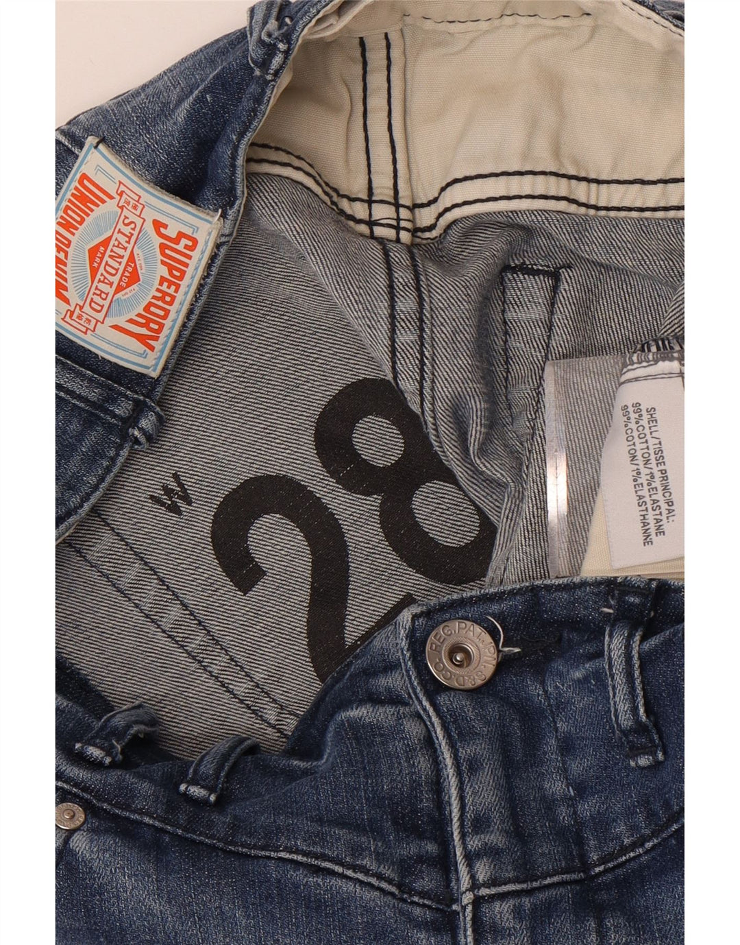 Superdry ženska mini traper suknja W28 srednje plavi pamuk