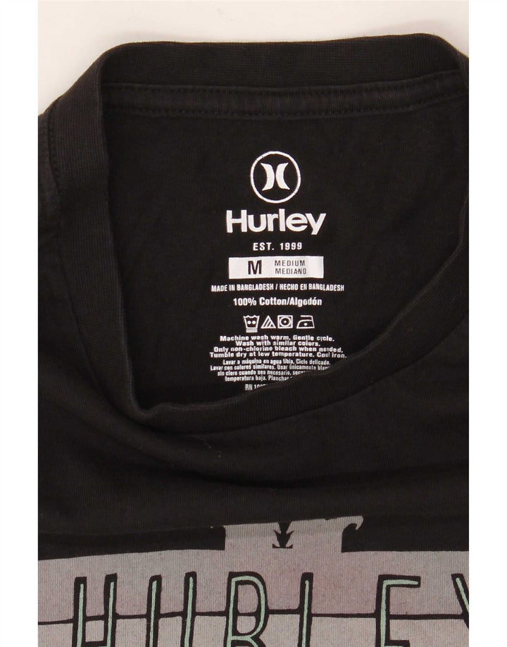 Muška majica s grafičkim motivima Hurley, srednji crni pamuk