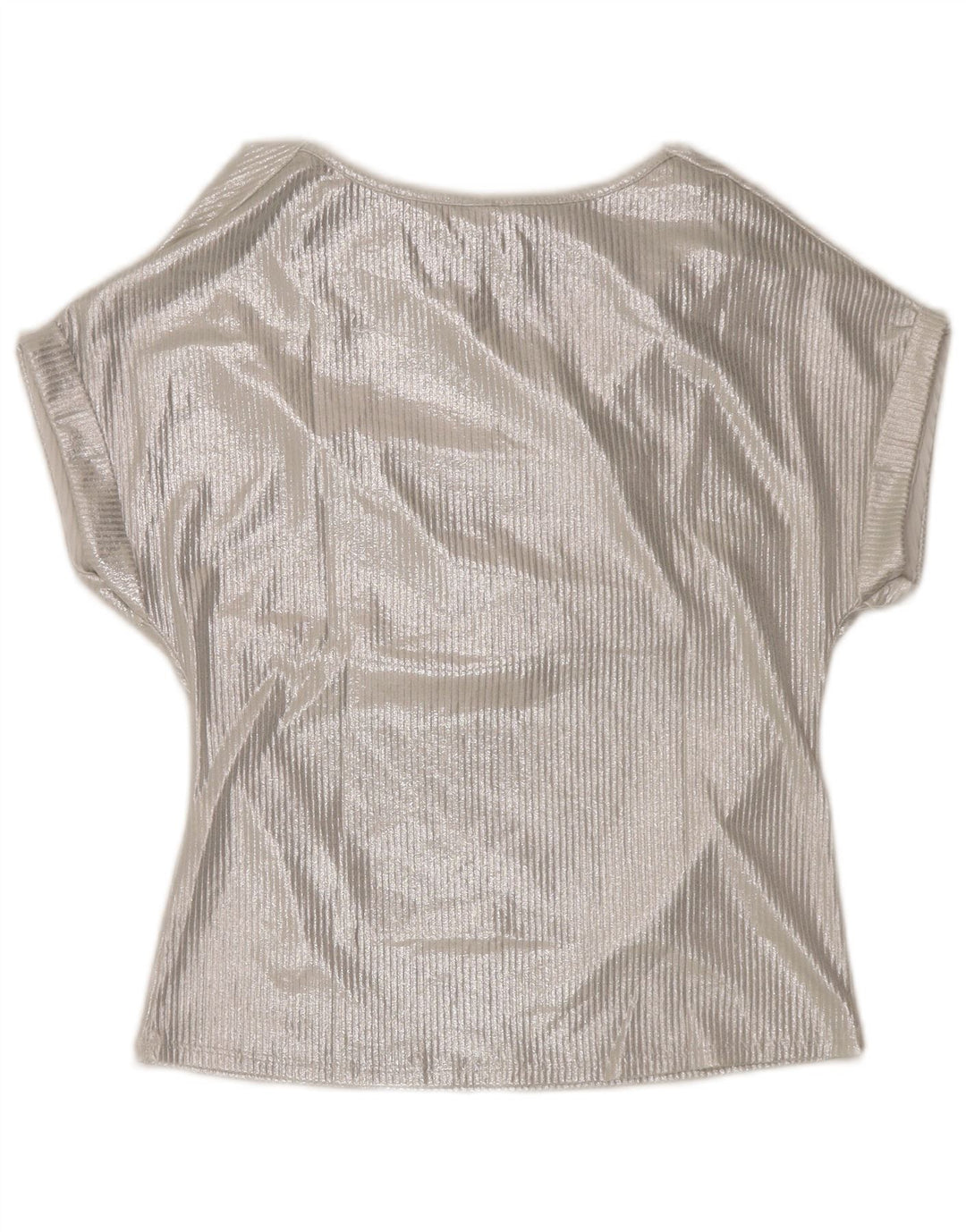 Vintage gornji dio ženske bluze UK 16 Large Silver Viskoza