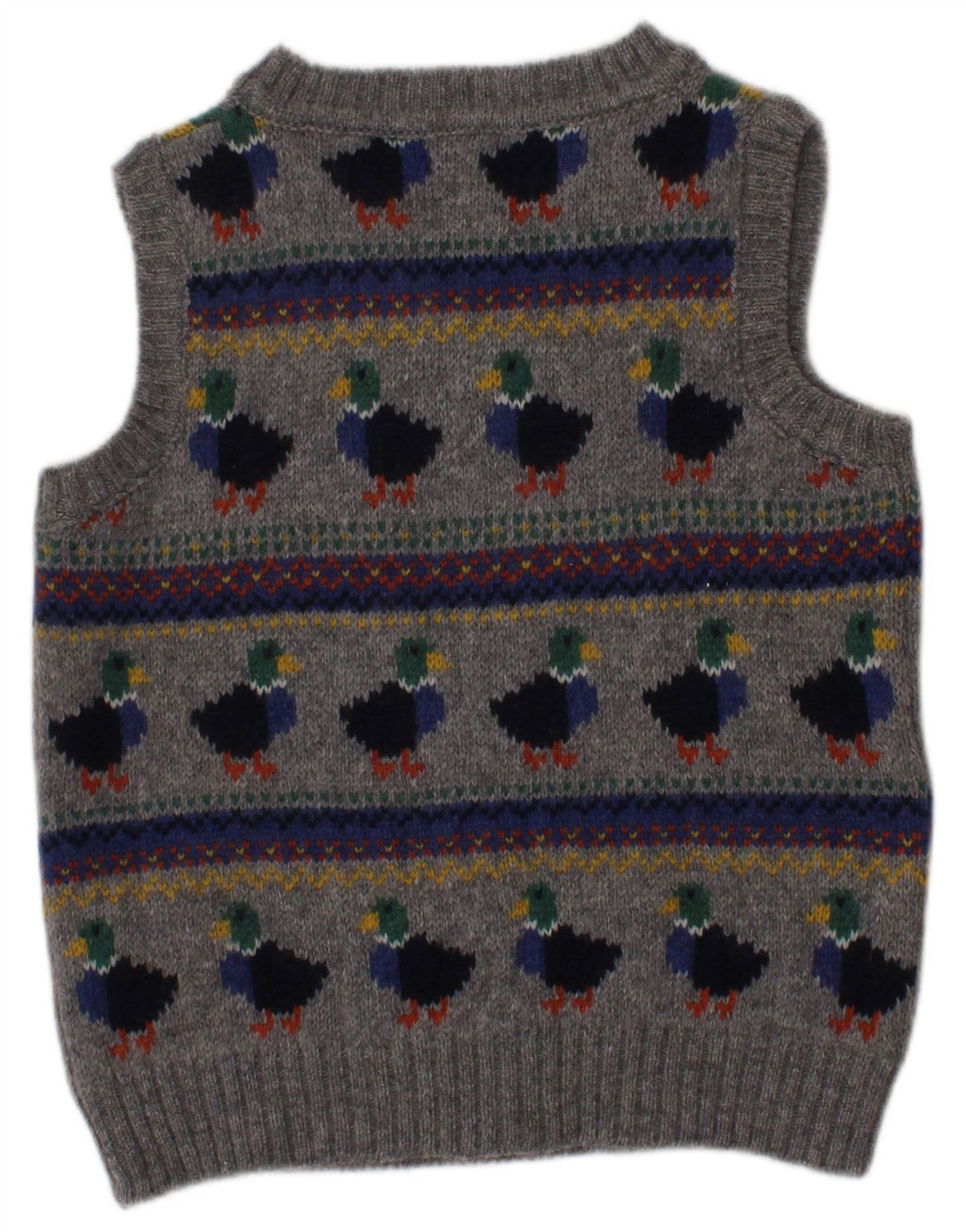 JOJO MAMAN BEBE Majica bez rukava za dječake 2-3 godine Siva Fair Isle Lambswool