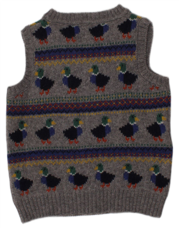 JOJO MAMAN BEBE Majica bez rukava za dječake 2-3 godine Siva Fair Isle Lambswool