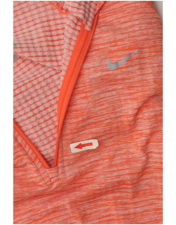 Nike Ženski Dri Fit Pulover Trenirka Top UK 14 Medium Orange Flecked