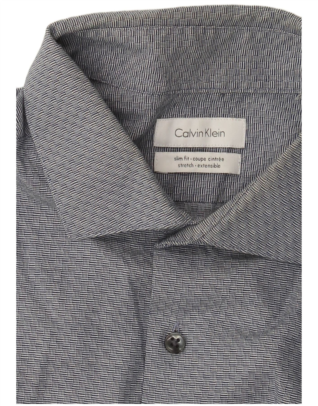 Calvin Klein muška uska košulja velike tamnoplave geometrije