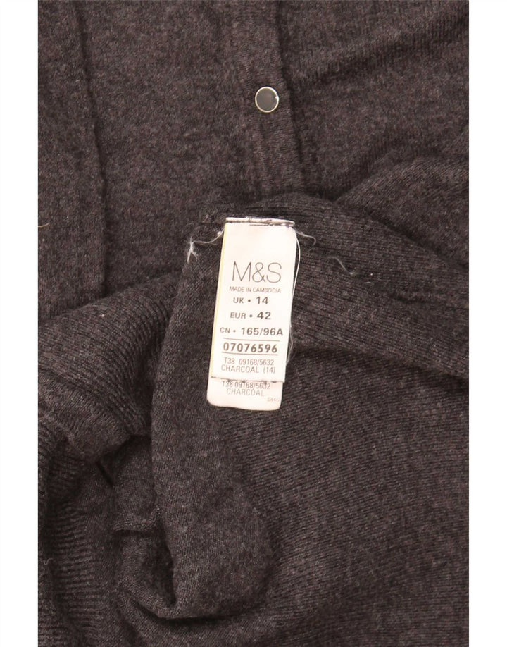 Marks & Spencer ženski kardigan pulover UK 14 Srednje siva viskoza
