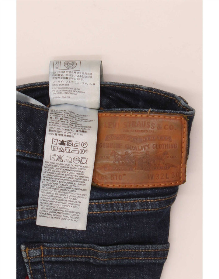 Levi's muške kratke traper hlače 510 W32 srednje tamnoplavi pamuk