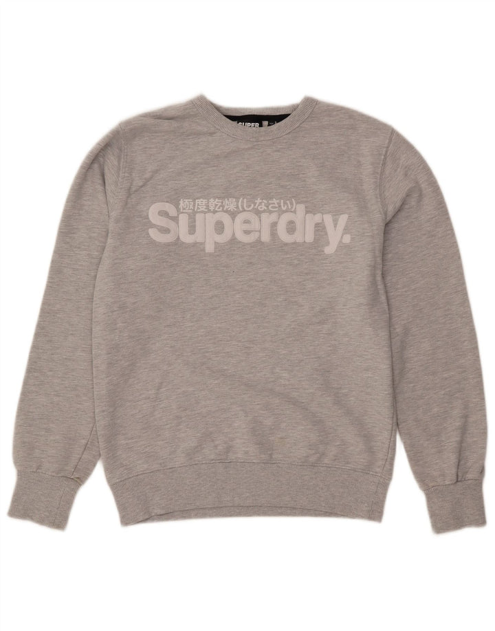 Superdry muški džemper s grafičkim motivima, srednje sivi flekasti pamuk