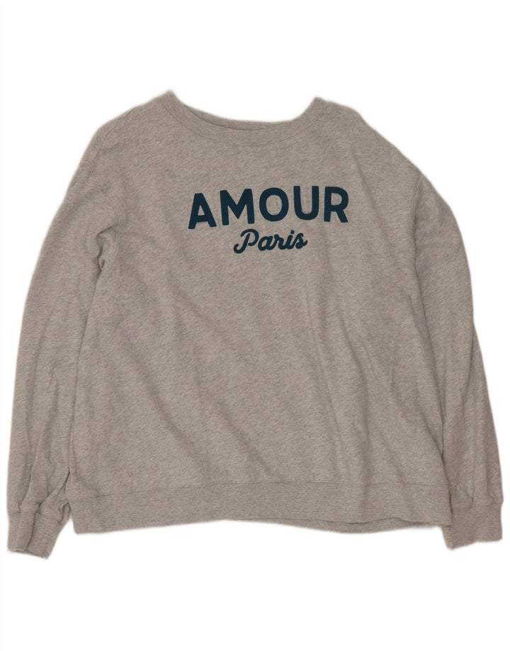 Marks & Spencer Ženski džemper prekomjerne majice s grafičkim motivima UK 16 Large Grey