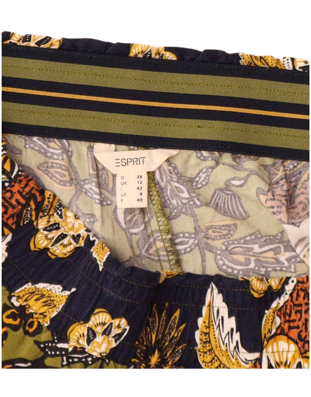 Ženske hlače Esprit UK 12 srednje W30 L30 Višebojna cvjetna viskoza