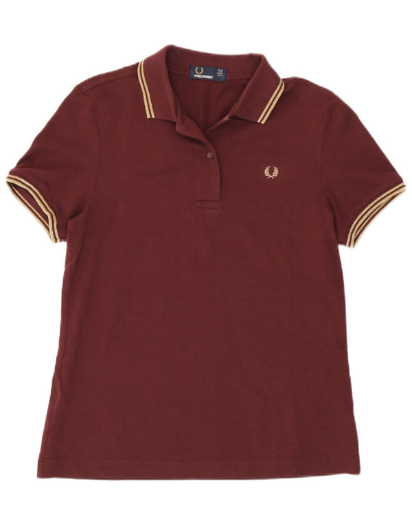 Fred Perry ženska polo majica UK 12 Srednji bordo prugasti pamuk