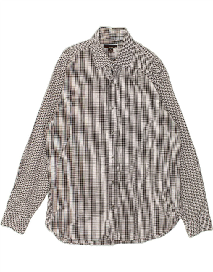 MICHAEL KORS Mens Shirt XL Grey Check Cotton | Vintage Michael Kors | Thrift | Second-Hand Michael Kors | Used Clothing | Messina Hembry 