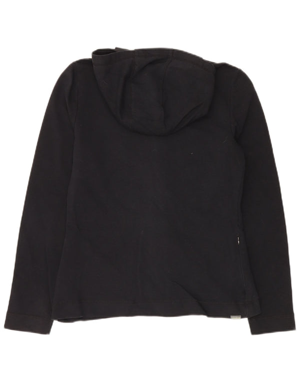 REEBOK Ženski pulover s kapuljačom s patentnim zatvaračem UK 10 Mali crni pamuk