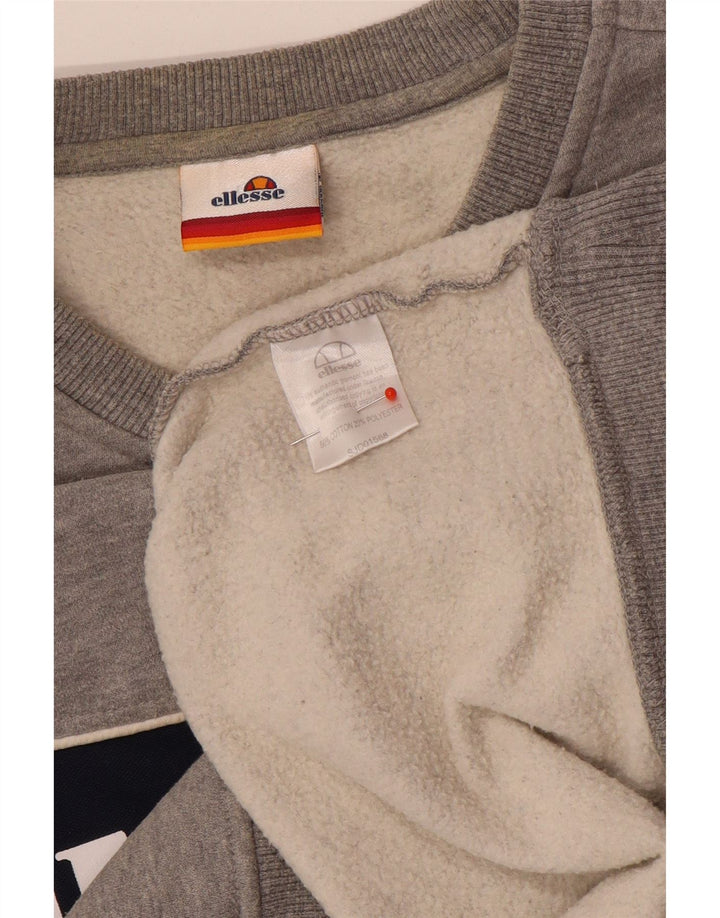 Ellesse muški džemper s grafičkim motivima, mali sivi pamuk u blokovima boja