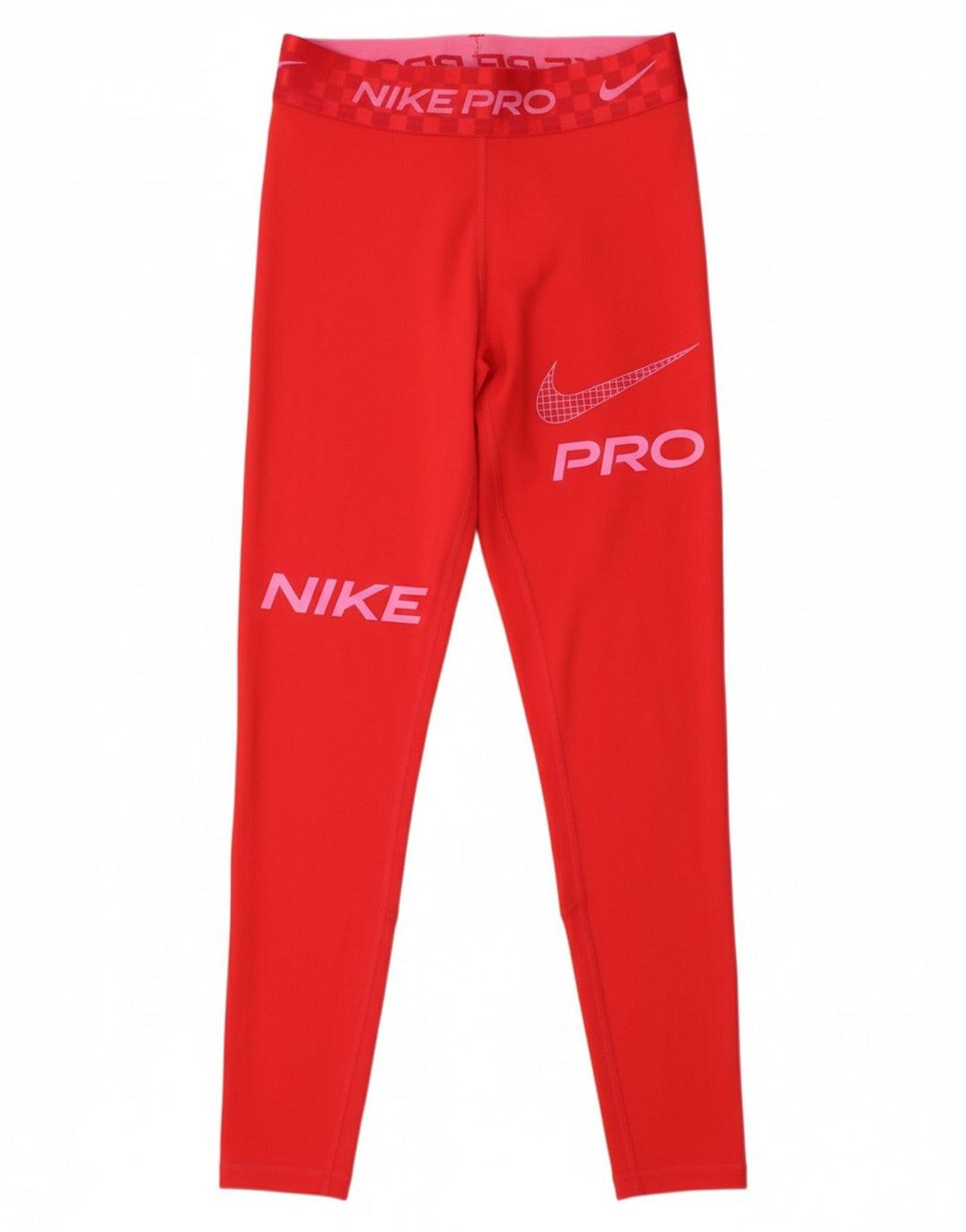 NIKE Womens Dri Fit Graphic Leggings UK 6 XS  Red Polyester