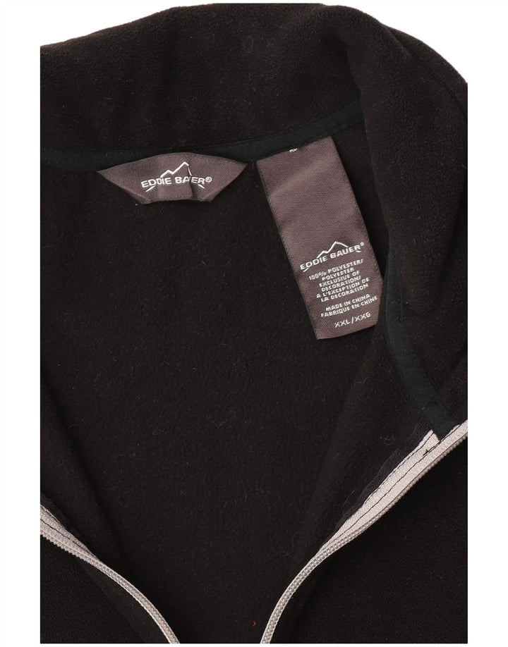 Muški džemper od flisa s patentnim izrezom Eddie Bauer 2XL crni poliester