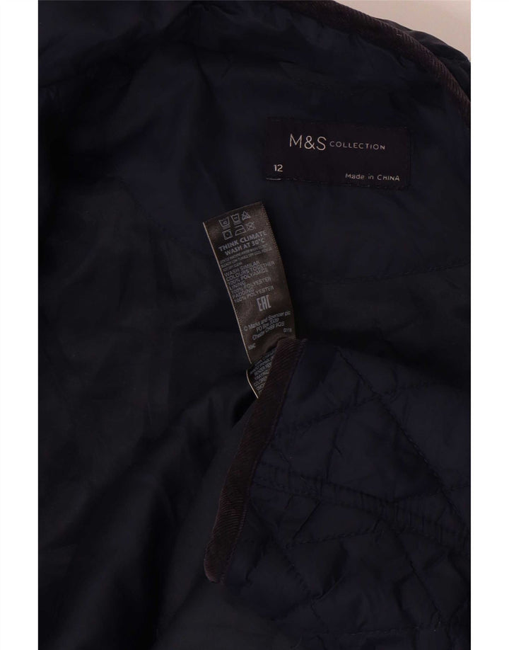 Marks & Spencer ženska prošivena jakna UK 12 srednje tamnoplavi poliamid