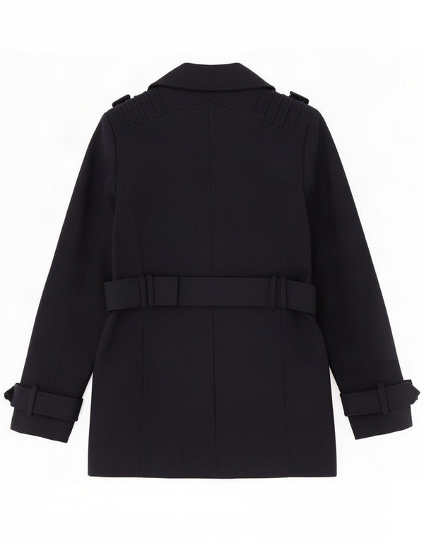 Topshop Womens Overcoat UK 10 Small Navy Blue Wool