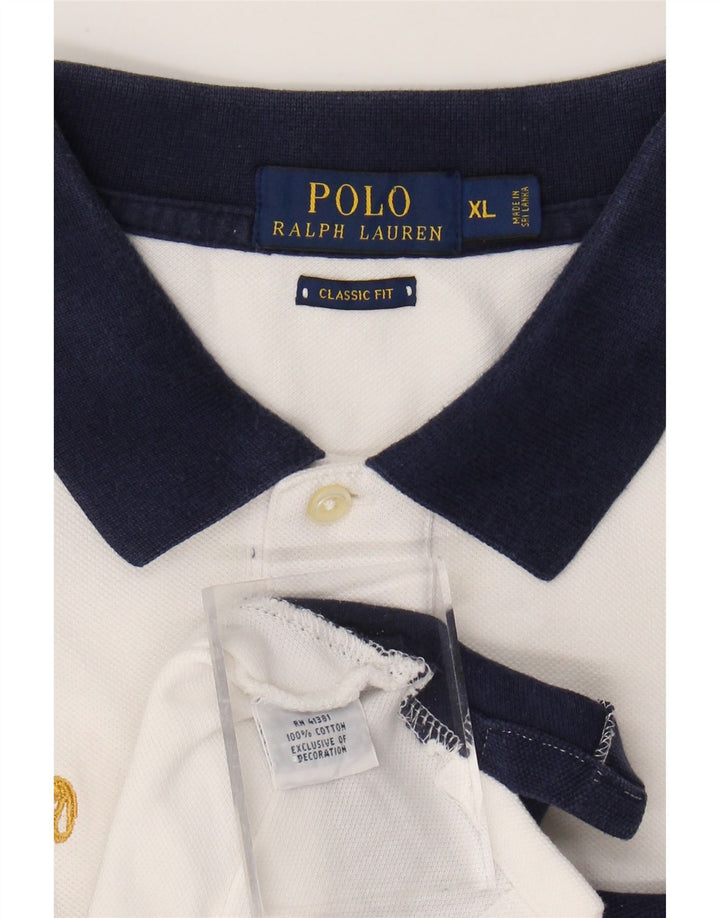 POLO RALPH LAUREN Muška ragbi polo majica s grafičkim motivima XL bijele boje