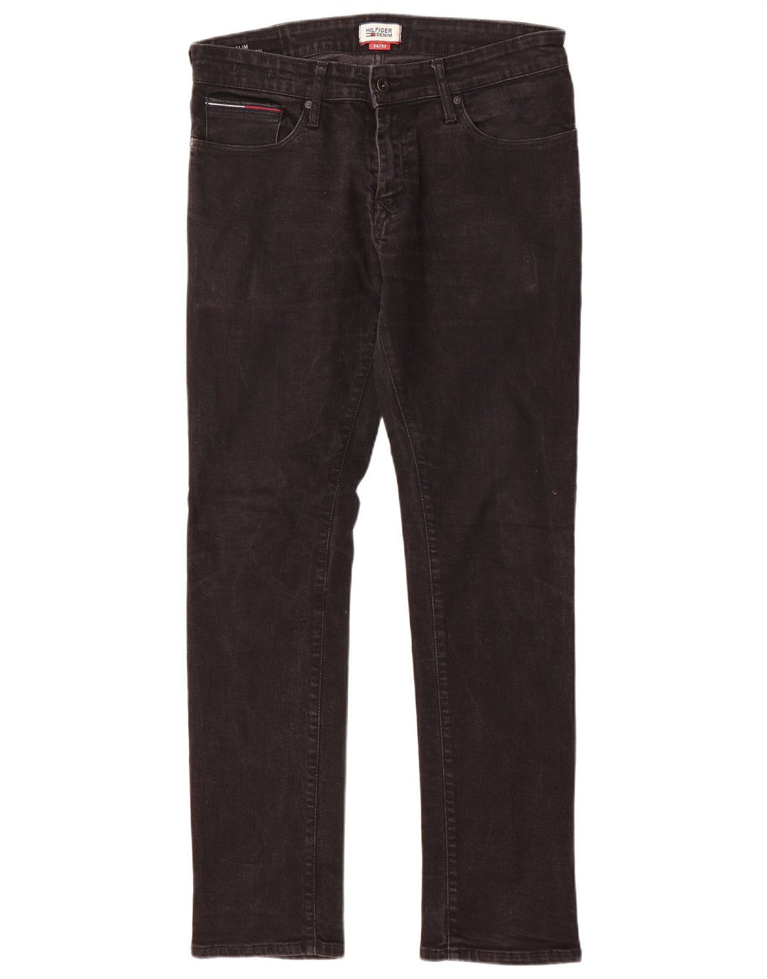 TOMMY HILFIGER Muške uske traperice Scanton W34 L32 Crni pamuk