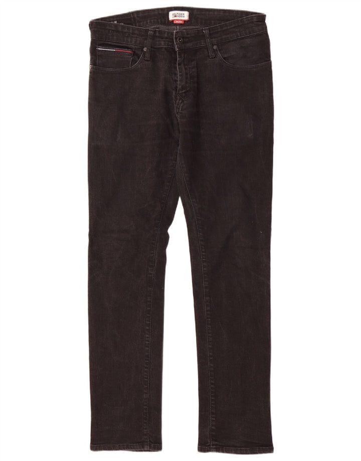 TOMMY HILFIGER Muške uske traperice Scanton W34 L32 Crni pamuk