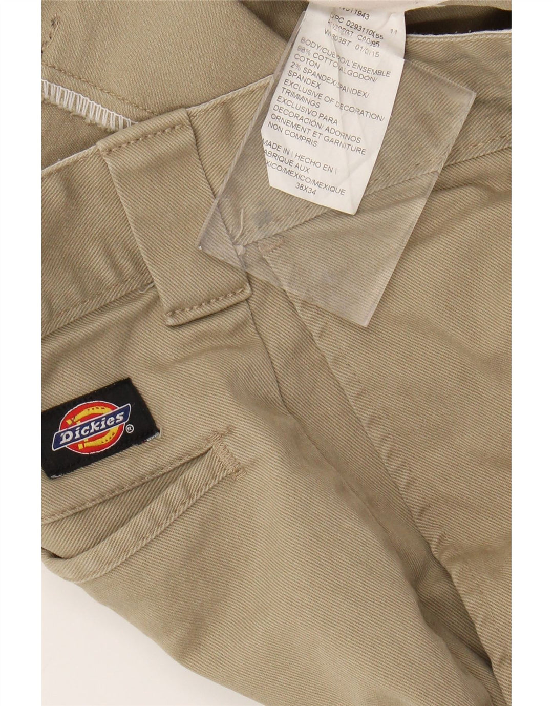 DICKIES Muške uske chino hlače W38 L34 Bež pamuk