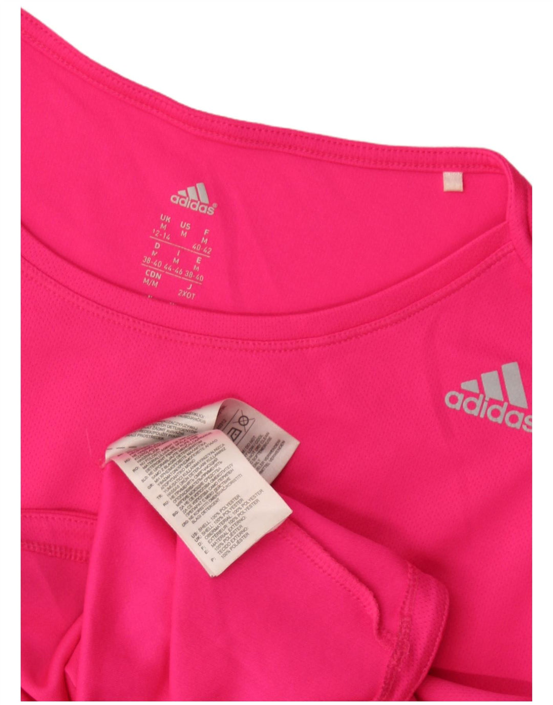 Adidas ženska majica kratkih rukava UK 12/14 srednje ružičasti poliester
