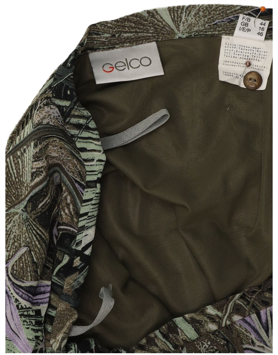 GELCO ženska suknja truba visokog struka UK 16 velika W32 zelena cvjetna