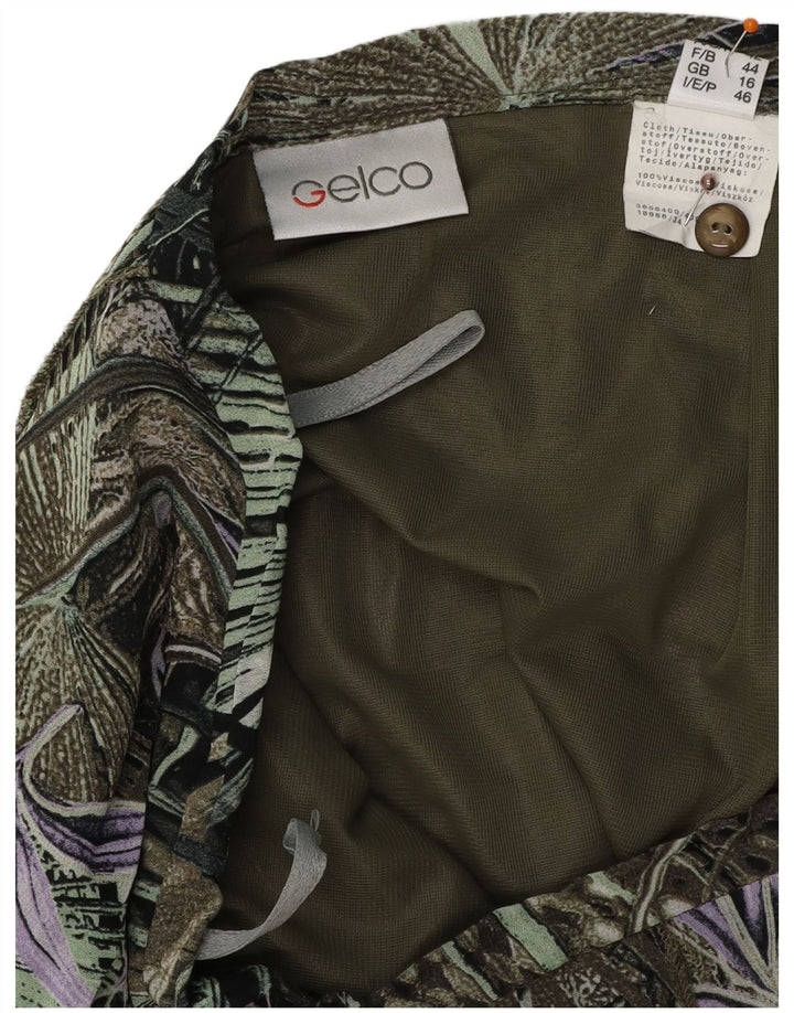 GELCO ženska suknja truba visokog struka UK 16 velika W32 zelena cvjetna