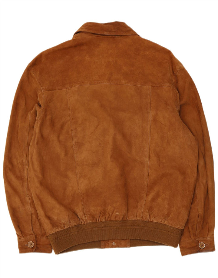 Vintage muška bomber jakna od brušene kože IT 50 velika smeđa koža