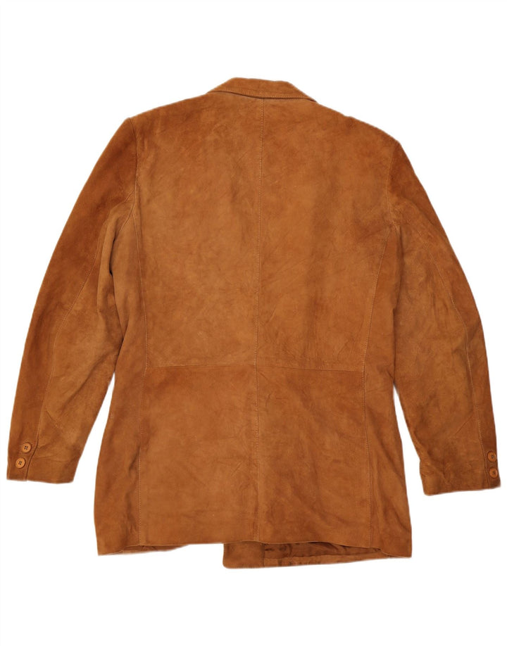 Vintage muška jakna od brušene kože s dvostrukim kopčanjem IT 52 XL smeđa koža