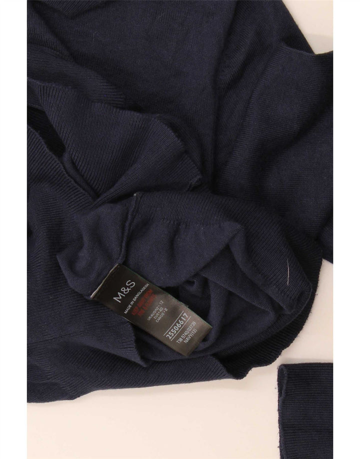 Marks & Spencer ženski kardigan pulover UK 12 srednje tamnoplava viskoza