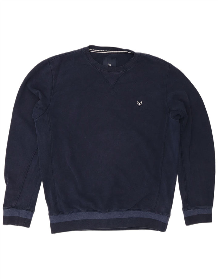 CREW CLOTHING Mens Sweatshirt Jumper Large Navy Blue Cotton