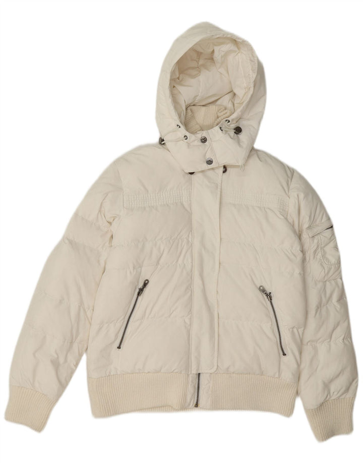 Diadora ženska bomber jakna s kapuljačom, podstavljena jakna UK 10 Mali bijeli poliester