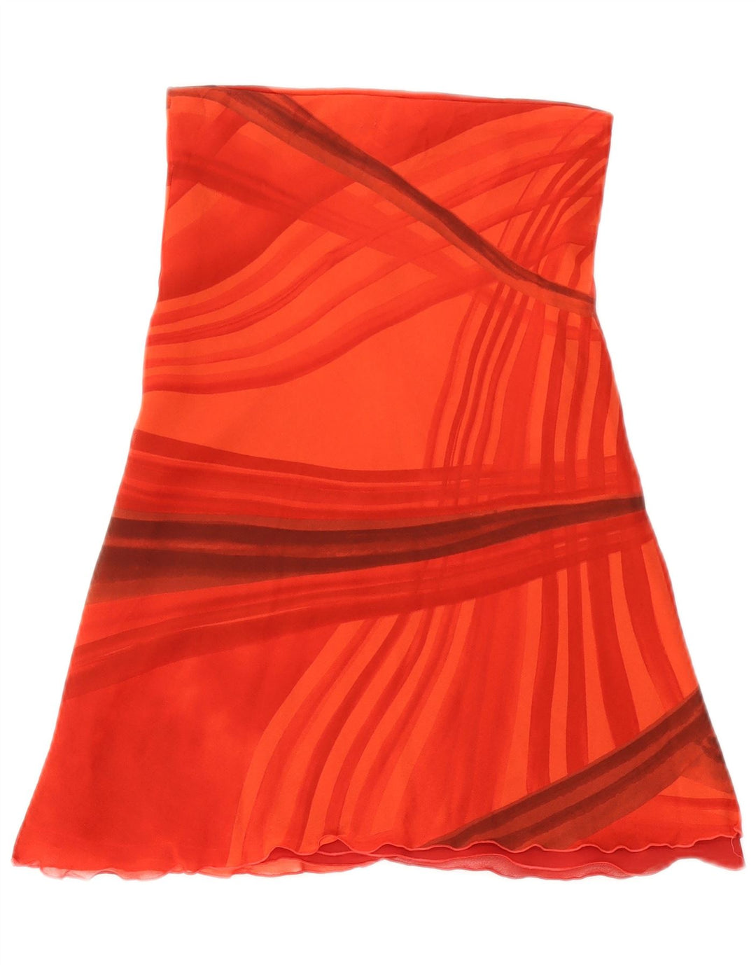 Ženska suknja A-kroja iz snova UK 8, mala W27, crvena prugasta viskoza