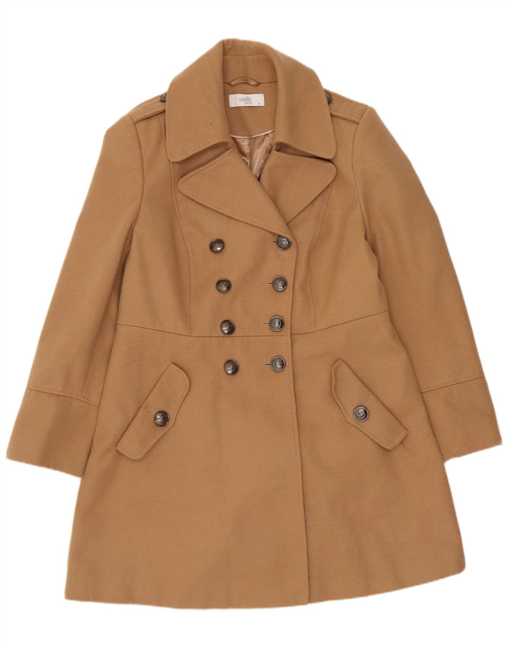 Wallis ženski kaput s dvostrukim kopčanjem UK 14 veliki bež poliester