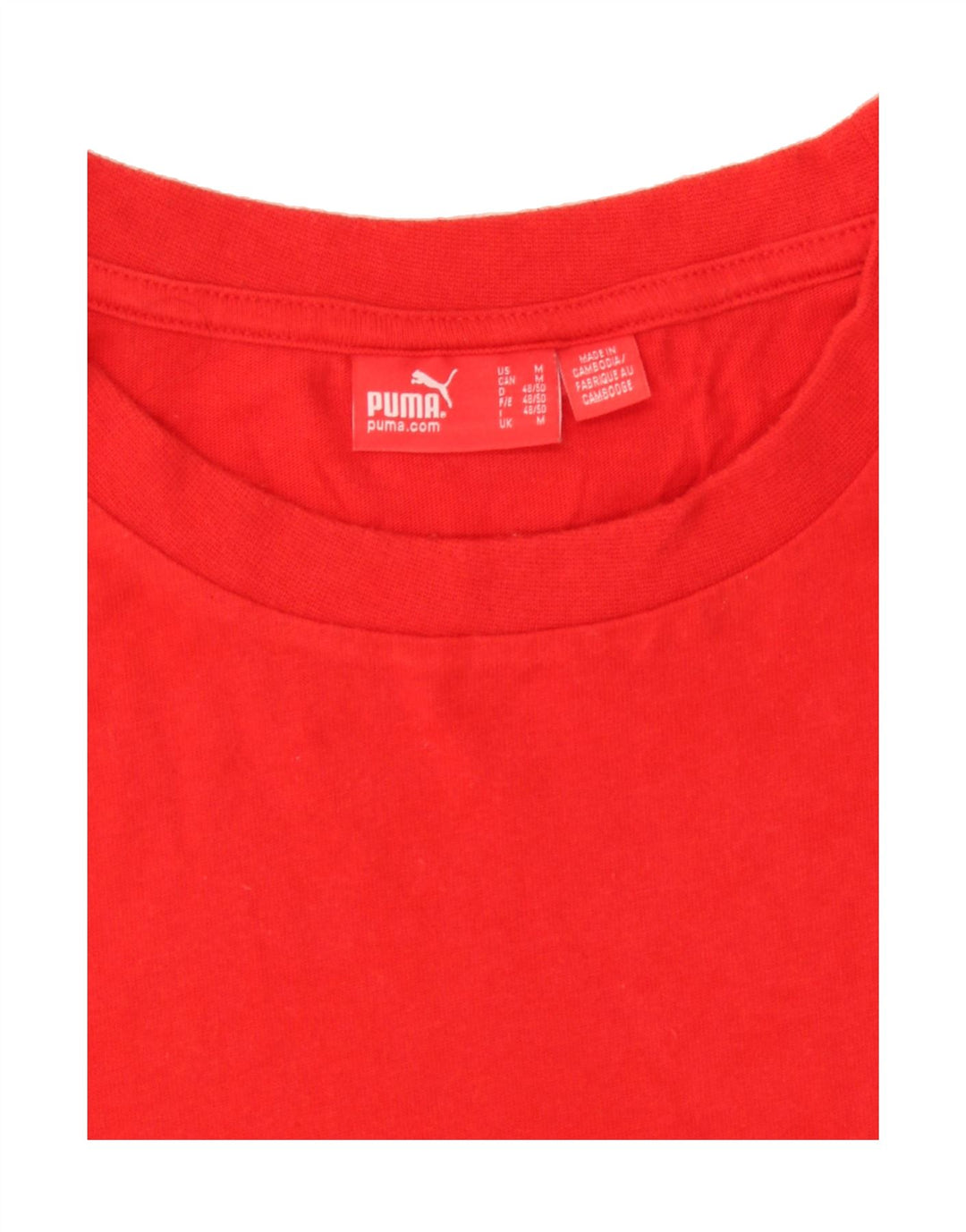 PUMA Mens Graphic T-Shirt Top Medium Red Vintage Puma and Second-Hand Puma from Messina Hembry 