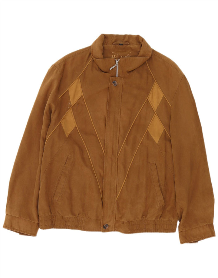 Vintage muška bomber jakna UK 42 XL smeđa Argyle/Diamond poliester