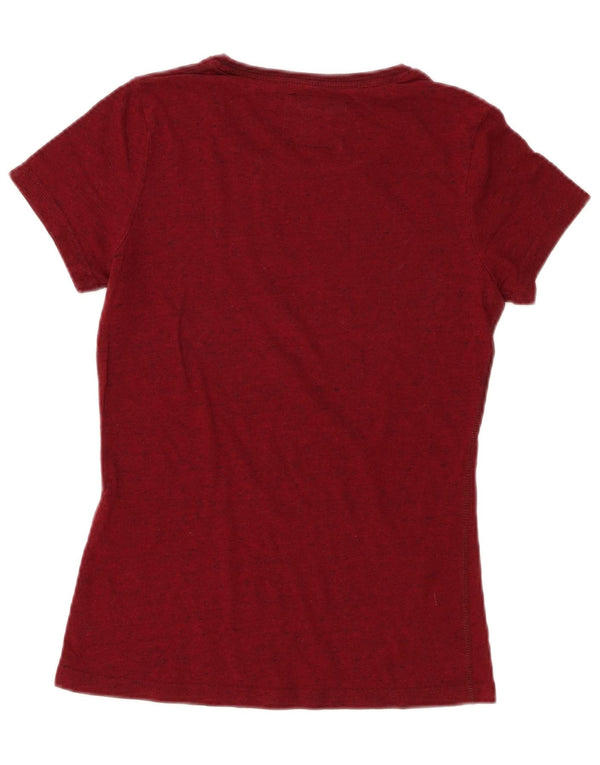 Superdry ženska majica kratkih rukava s grafičkim motivima UK 10 Small Burgundy Flecked Cotton