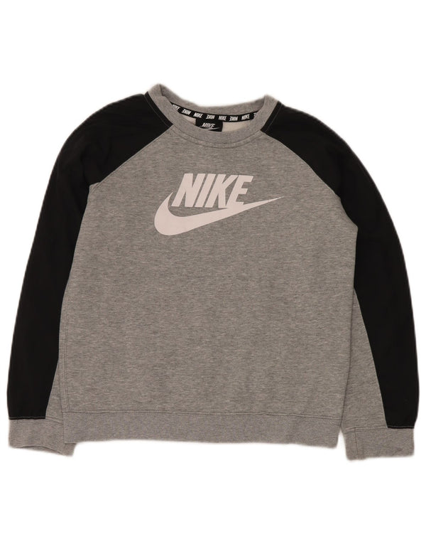 NIKE Boys Graphic Sweatshirt Džemper 10-11 godina srednje sive boje