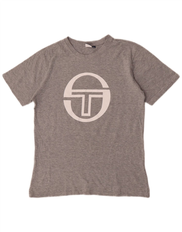 Sergio Tacchini muška majica kratkih rukava s grafičkim motivima, srednje sivi flekasti pamuk