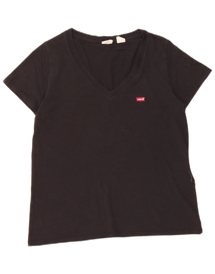 Levi's ženska majica kratkih rukava UK 14 srednje crni pamuk